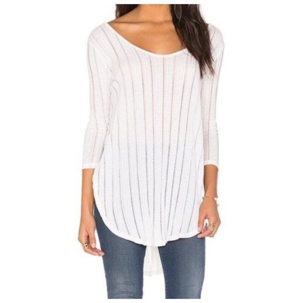 FREE PEOPLE  We The Free Astoria Hacci Side Seam Slit Top Sz: XS